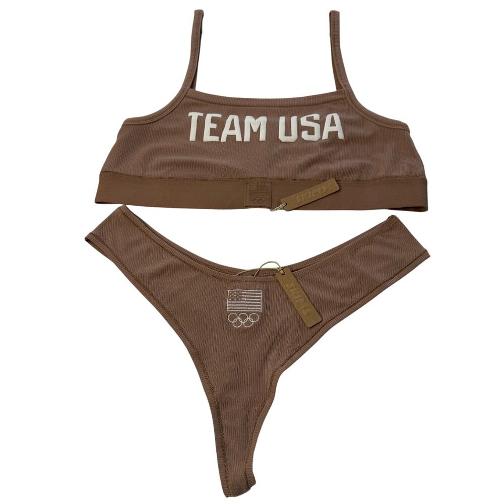 SKIMS Soft Lounge Bralette +‎ Thong Set Team USA Sienna 2X